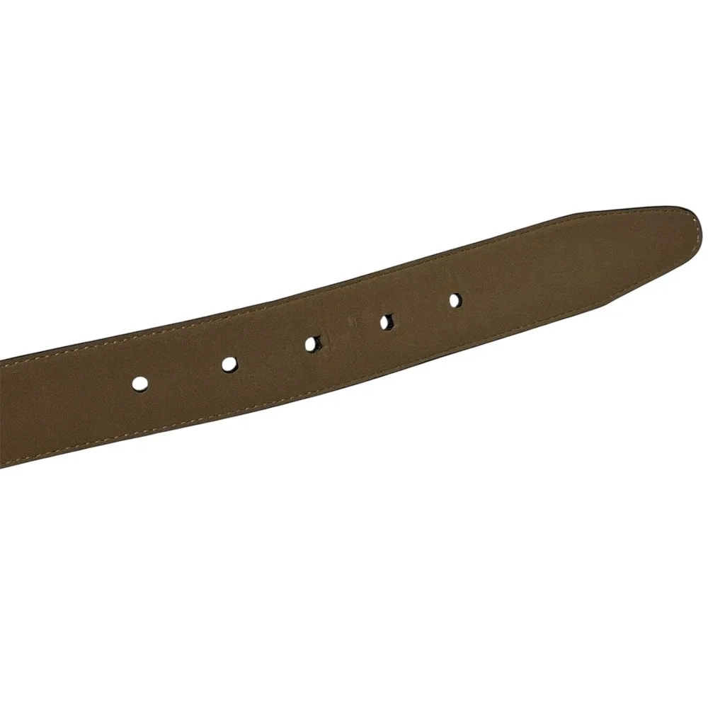 Dockers Men's Brown Genuine Leather Belt‎ Silver Buckle Classic Style Size 40